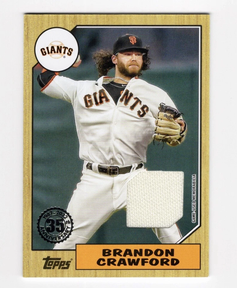 2022 Topps Series 2 - 1987 Topps Baseball Relics Black #87BR Brandon Crawford - Image 3 of 4