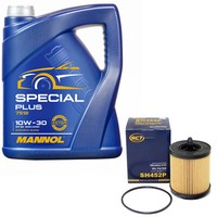MotoröL Set 10W-30 5 Liter + ÖLfilter SH 452 P FüR Opel Vectra B CC Zafira 2.2I
