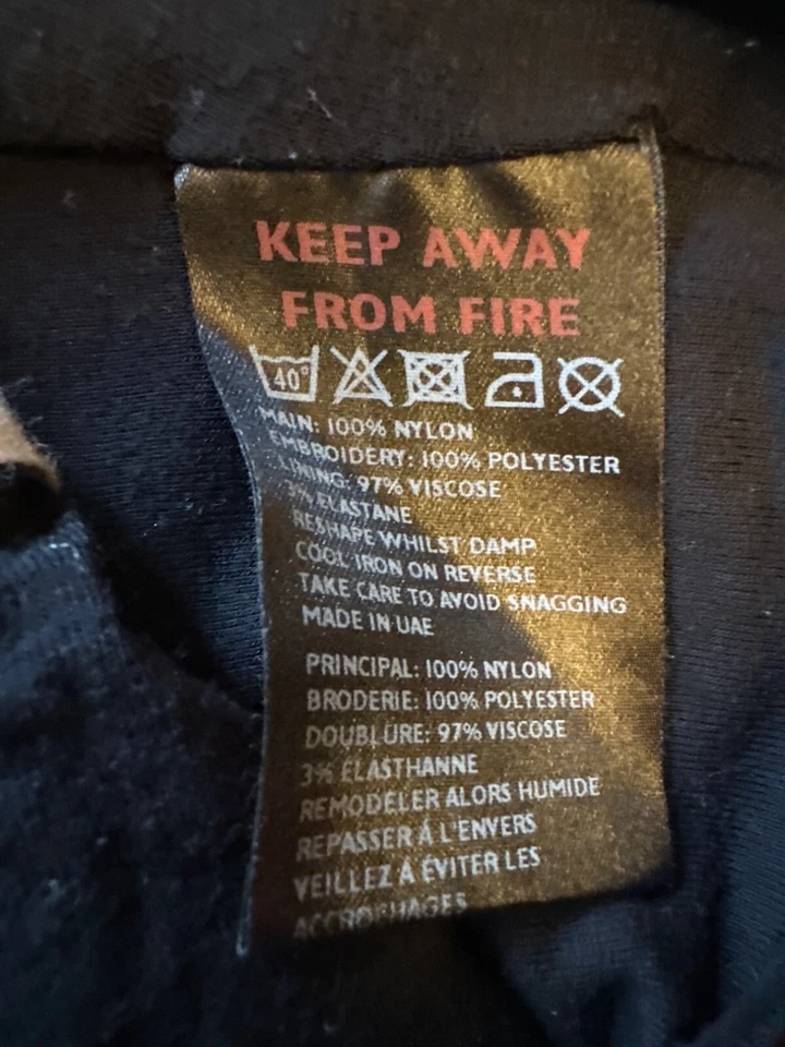 Black Floral Embroidered Crop Top With Zipper Closure & Spaghetti Straps - Image 4 of 4