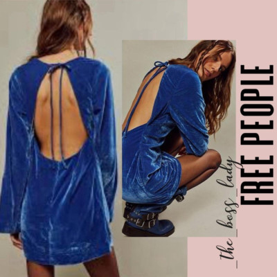 free people blue velvet dress Free People Estella Velvet Mini Oceana SM (Women's 4-6) at Amazon Women's Clothing store