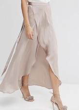 Maxi Wrap Skirt in Satin for Women XS 