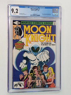 Moon Knight 1 CGC 9.2 NM- WHITE PAGES Origin of Moon Knight 1st Bushman Disney+