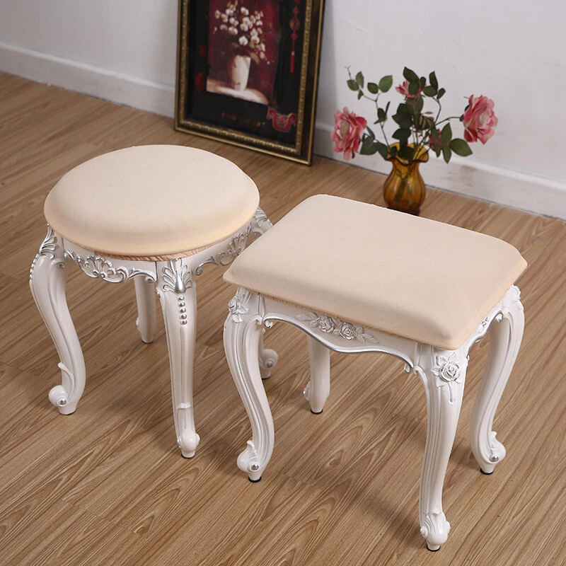 Round Rectangle Bar Stool Cover Round Stool Cushion Cover Elastic Seat Covers - Image 2 of 4