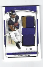 Marquise Brown 2019 Panini Nat Treasures Material Gold Card, # RDM-7,  9/49