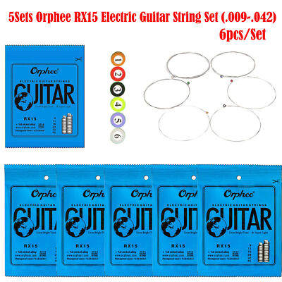 5 Sets 6Pcs/Set Orphee RX15 Electric Guitar String Set Nickel Alloy Super Light