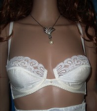 Edler hochwertiger Vintage Pin Up BH von Star 70 B wei&szlig; B&uuml;stenhalter NEU! (v49)