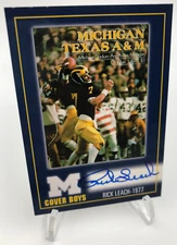 TK LEGACY RICK LEACH AUTO Card M Cover Boys 1977 TEXAS A&M  MICHIGAN WOLVERINES