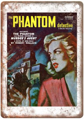 1953 Pulp Cover Phantom Detective v59 n01 Retro Look Metal Sign J1600