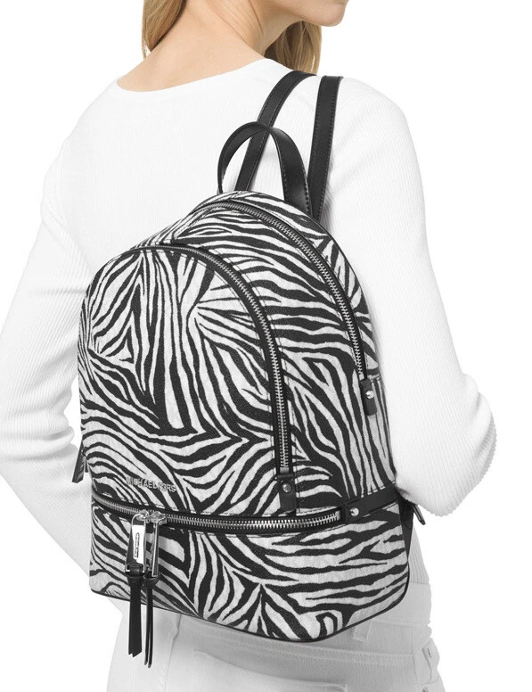 Mk black sales and white backpack