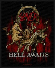 Slayer Hell Awaits - Woven Sew On Patch 3" x 3.25"