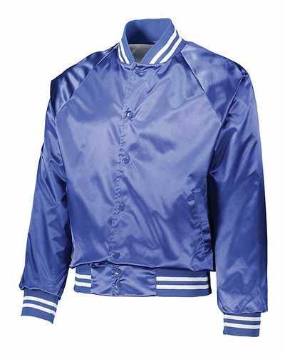Augusta Sportswear Satin Baseball Jacket Striped Trim 3610 XS-3XL - 第 12/12 張圖片