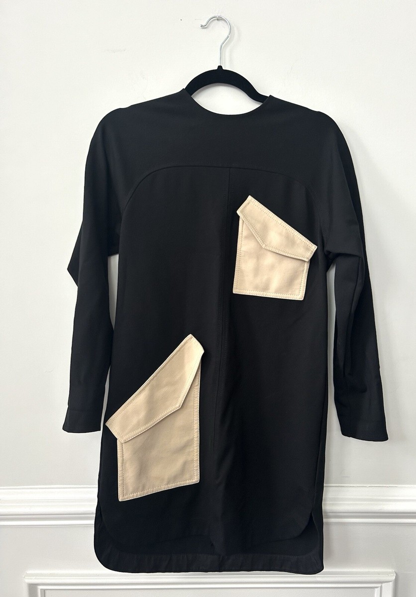 tibi long sleeve dress 4-Ply Silk Long Sleeve Cocoon Dress Green / 00 / R125SL1657