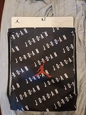 Nike Air Jordan Drawstring Backpack Sports Gym Book Bag Sack Black & Red Jumpman