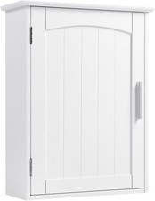 EUGAD H&auml;ngeschrank Bad Badezimmerschrank Badschrank Wandschrank mit T&uuml;r Wei&szlig; MDF