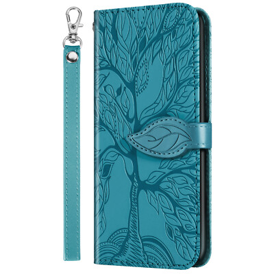 Hülle für Xiaomi Note 11 10 12 K30 Baummuster PU Leder Geldbörse Etui Handyhülle