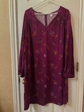 NWT Old Navy Dark Magenta/Plum Floral Print Long Sleeve Dress XL