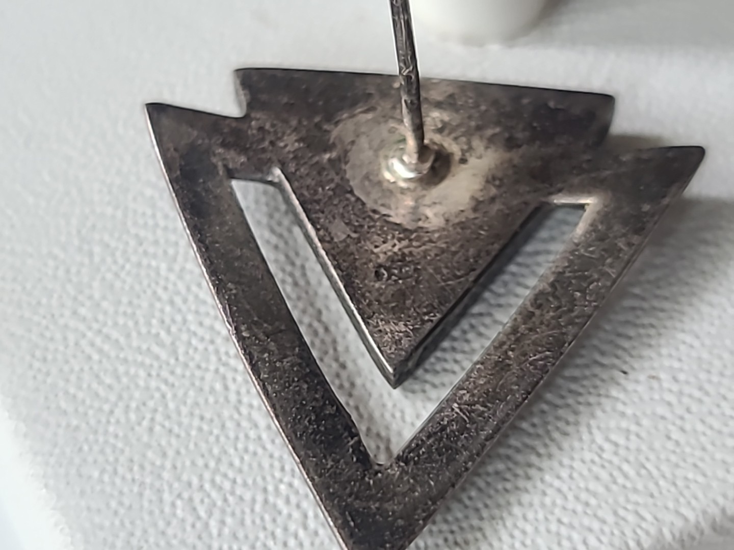 925 Sterling Silver MOP Triangular Stud Earrings … - image 7