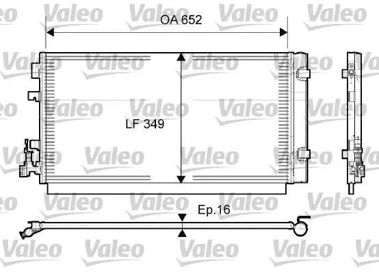 Condensatore radiatore climatizzazione R 134a 814094 VALEO per RENAULT FLUENCE