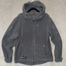 BAERSkin Tactical Fleece Jacket 4 Men XL Gray Hood Full Zip Pockets Baerskin 4.0