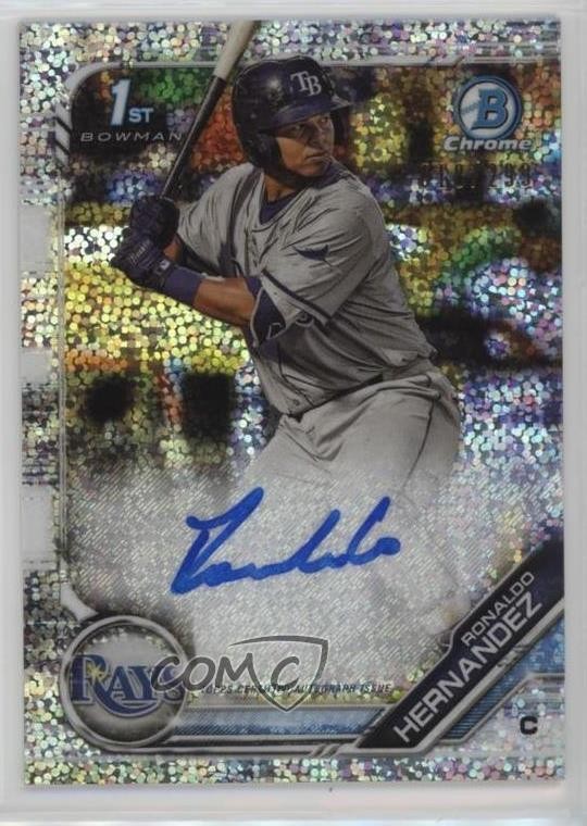 2019 Bowman Chrome Prospect Speckle Refractor 18/299 Ronaldo Hernandez Auto 2f9