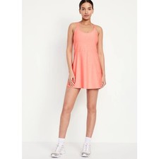 NWT Old Navy CloudComfy Strappy Razerback Mini Athletic Dress In Nectar Sz L