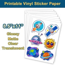 A4 Printable Vinyl Sticker Paper Self Adhesive Custom Label Inkjet Laser 8.5x11