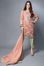 NEW Maria B. Fall Winter Linen SALWAR KAMEEZ 3 PIECE SUIT
