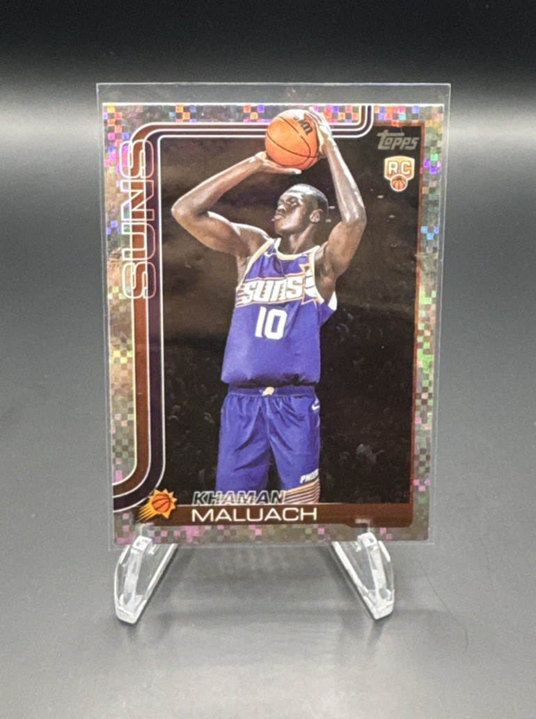 KHaman Maluach 2025-26 Topps Flagship Rainbow Foil Rookie Card # 210 Suns