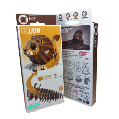 Eugy Lion 3D Cardboard Model Kit New 070 Age 6+ Wild Animals Educational