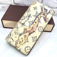 LOUIS VUITTON Monogram Savannah Chapman Brothers Long Wallet Off-White Used