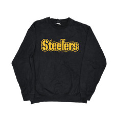 NFL Team Apparel Men's Black Long Sleeve Crew Neck Crewneck Sweatshirt Size L