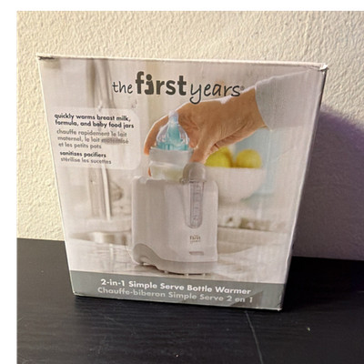 The First Years 2-in-1 Simple Serve Baby Bottle Warmer Quickly Warms & Sanitizes