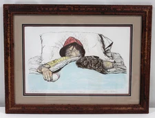 Antique Norm Altman Most Valuable Player Artist Proof VTG Signed Art COA Framed