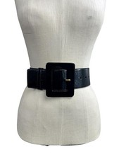 Vintage YSL Yves Saint Laurent Black Patent Leather Belt Size 26-Up to 26" Waist