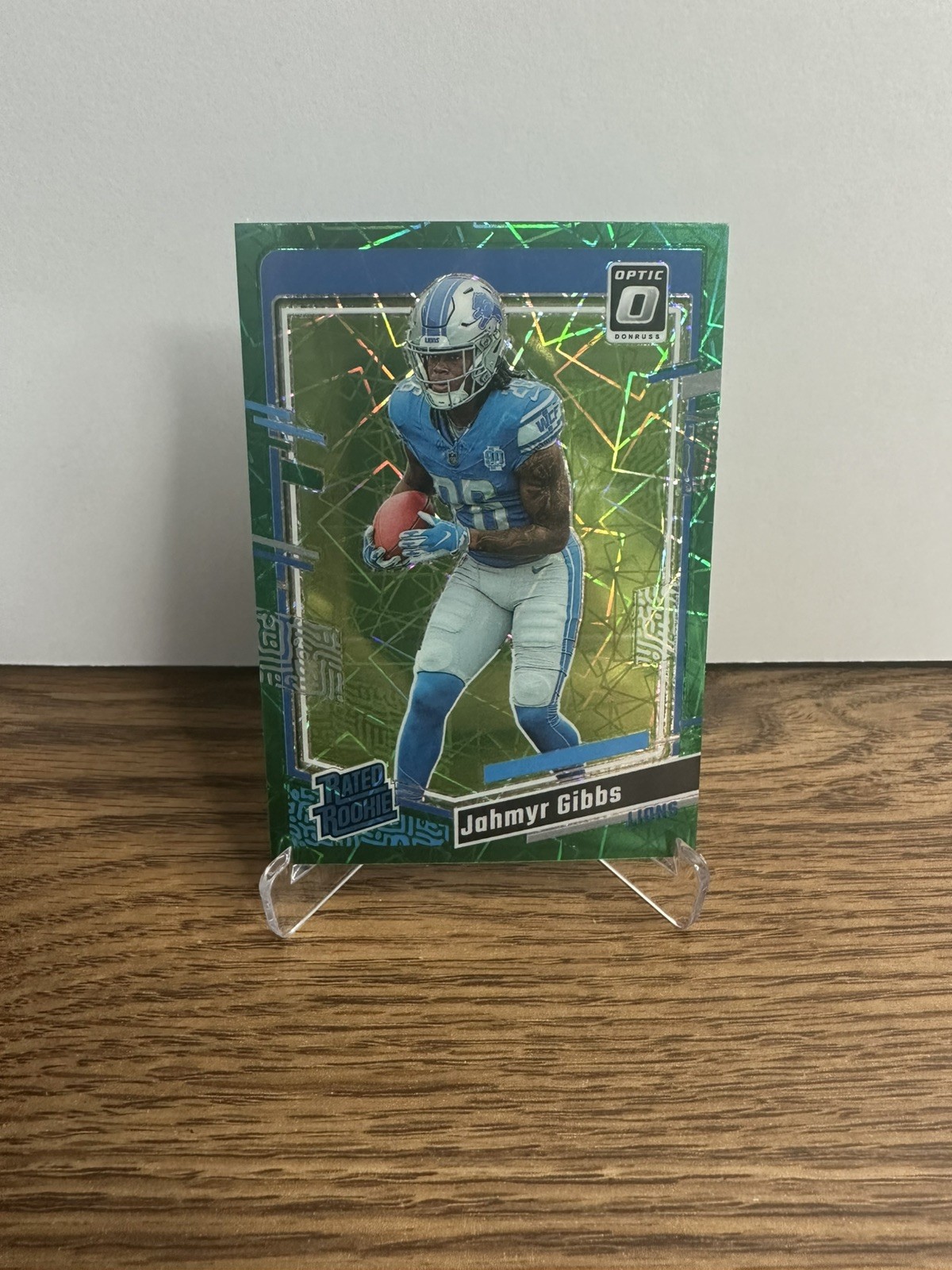 2023 Donruss Optic Jahmyr Gibbs #236 Rated Rookie Green Velocity Prizm (RC)