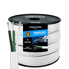 4 AWG Triplex Marine Grade Wire Tinned Copper-OFC - 25 feet - Flat