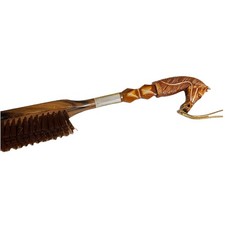Vintage Equestrian Horse Head Clothes Shoe Brush Wood Plastic 11"
