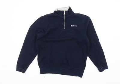 Schott Herren Sweatshirt blau Medium 1/4 Zip