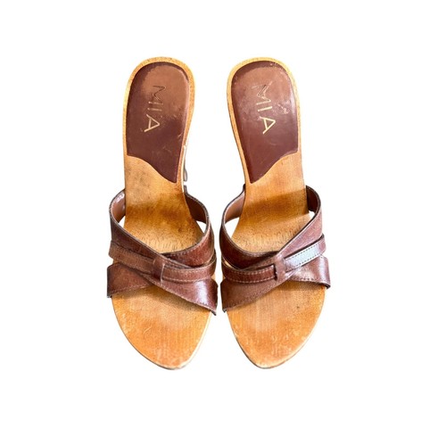 Vintage 90s MIA Brown Wooden Heels size 8