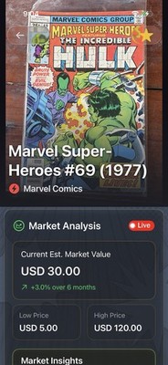 Marvel Comics Marvel Super-Heroes #69 (1977) Hulk Bronze Age Comic Book