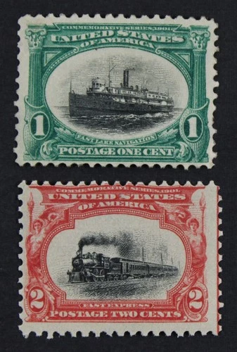 CKStamps: US Stamps Collection Scott#294 295 1c 2c Mint LH OG