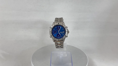 Seiko Chronograph Alarm 7T32-6E40 Blue Dial 38mm Quartz Mens Watch