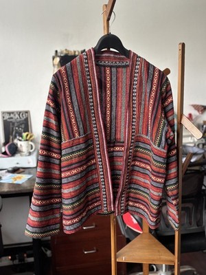 Hand Woven Northern Thai Lanna Isaan Coat with pockets Size Large
