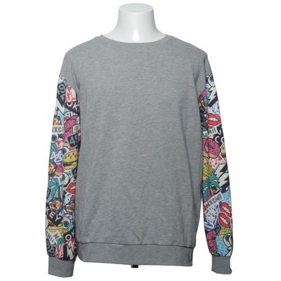 Yourturn, Sweatshirt, Größe: L, Grau/Mehrfarbig, Baumwolle/Polyester, Print #bH1