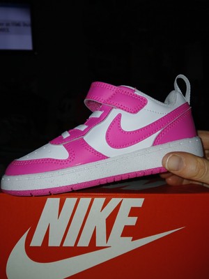 Girl's Nike Shoes Size 9 Children's 9C Court Borough Low Recraft White/Fuschia