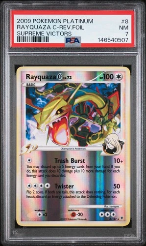 2009 POKEMON PLATINUM SUPREME VICTORS #8 RAYQUAZA C-REVERSE FOIL PSA 7