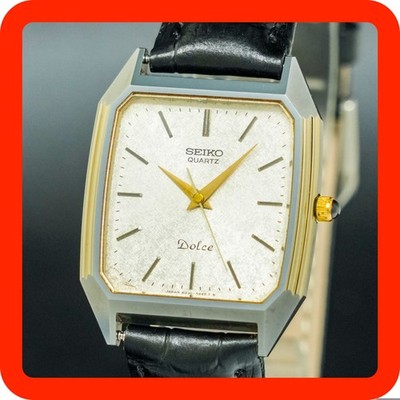 SERVICED Vintage 1981 [N-MINT]SEIKO Dolce 6030-5390 White Silver Square Men W...