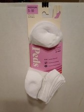 Peds Womens No Show White Socks Pack of 6 Medium 5-10 Zone Cushion