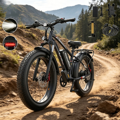 ZAZAWORK CF26 1500W Elektrofahrrad 26*4 Zoll E-Mountainbike 48V20Ah EBike 50KM/H