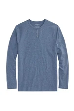 Mack Weldon SILVER Long Sleeve Henley Ice storm Heather large